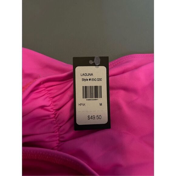 Frederick’s of Hollywood Laguna Bright Pink One Shoulder 2 Piece Bikini M New - Picture 5 of 9